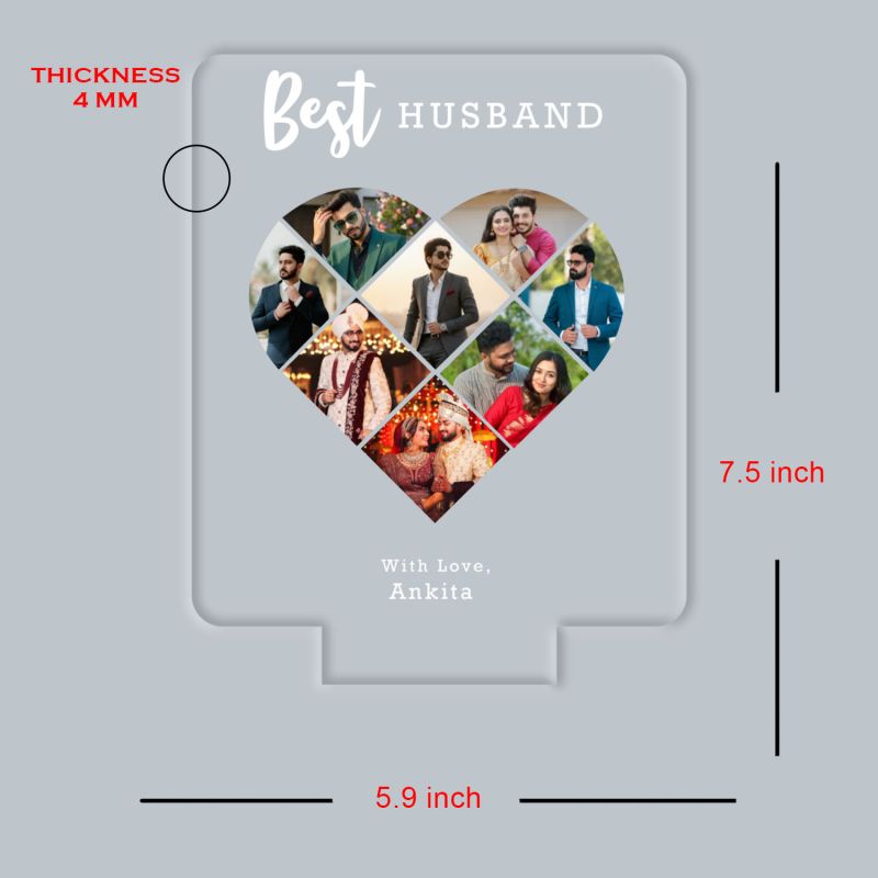 Personalized Collage Photo Frame Led Night Lamp with 7 Color Changing Light Gift for Anniversary, Birthday, Valentines Day | Memorable Gift Lamp (Gift for Husband)